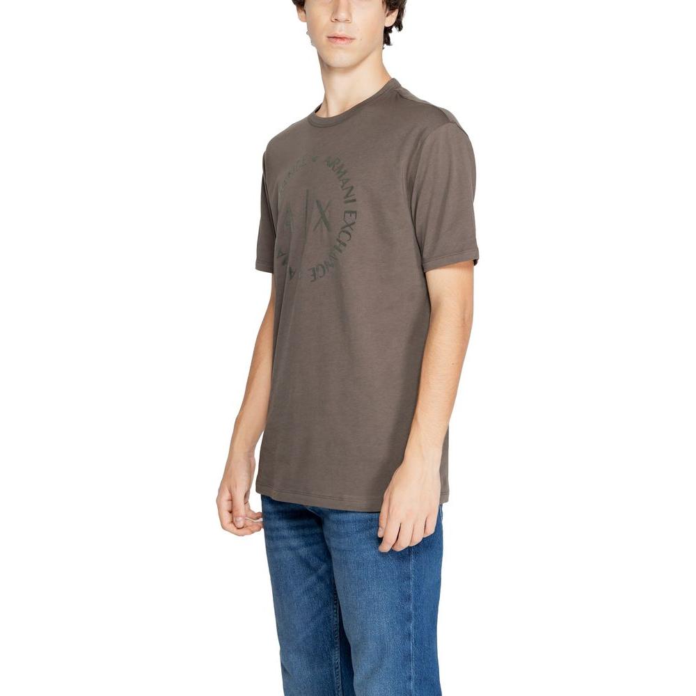 Armani Exchange Brown Cotton T-Shirt Armani Exchange Dim Gray