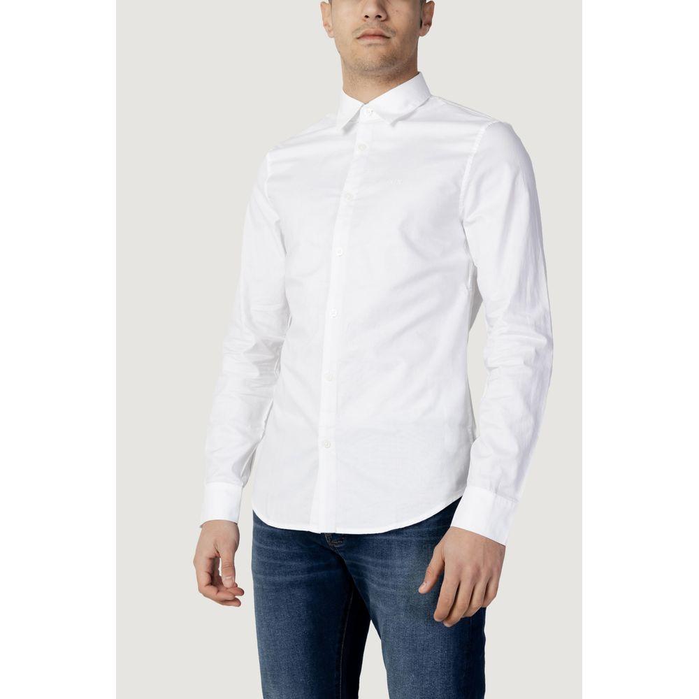 Armani Exchange White Cotton Shirt Armani Exchange Lavender