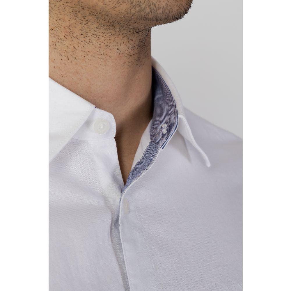 Armani Exchange White Cotton Shirt Armani Exchange Gray