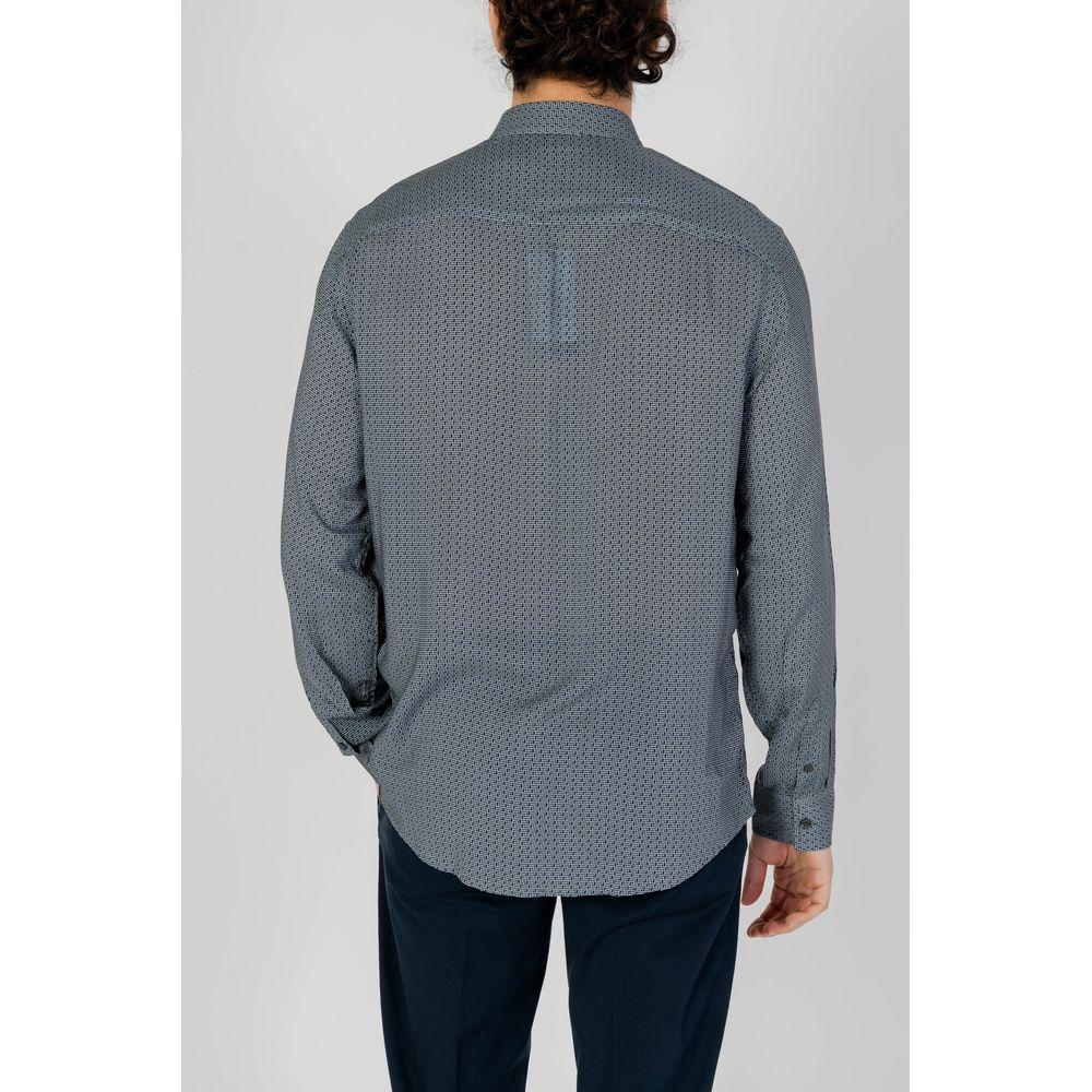 Armani Exchange Gray Viscose Shirt Armani Exchange Gray