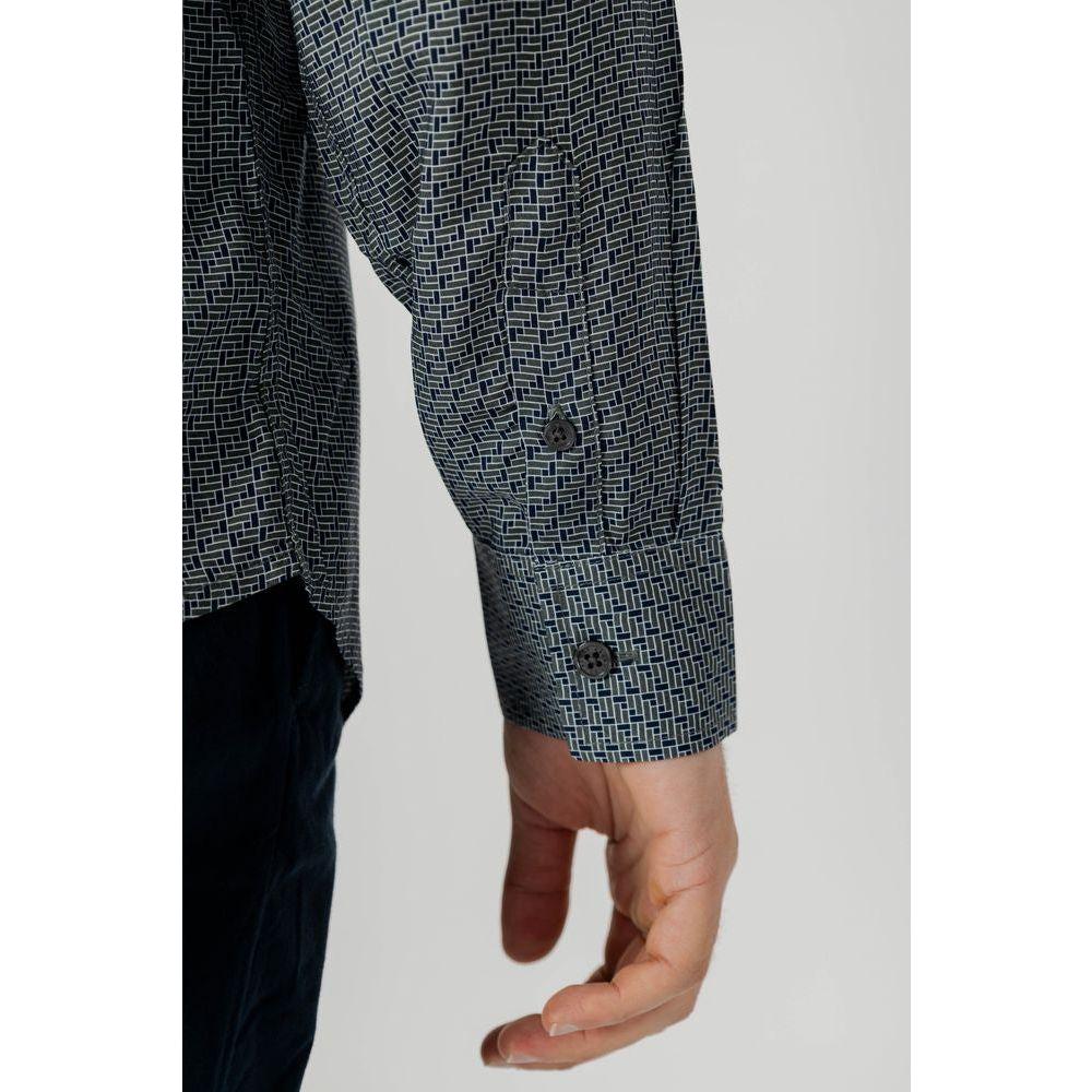 Armani Exchange Gray Viscose Shirt Armani Exchange Black