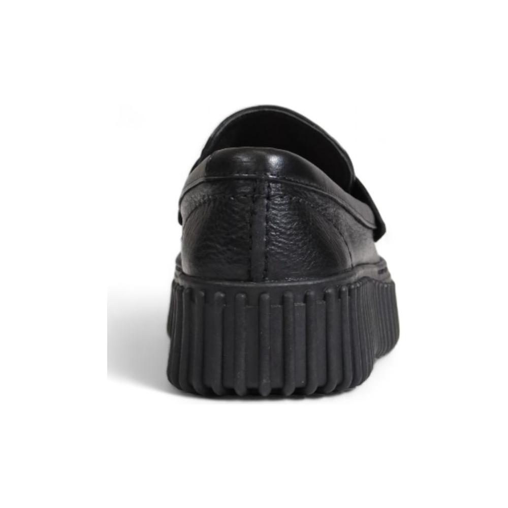 Clarks Black Leather Flat Shoe