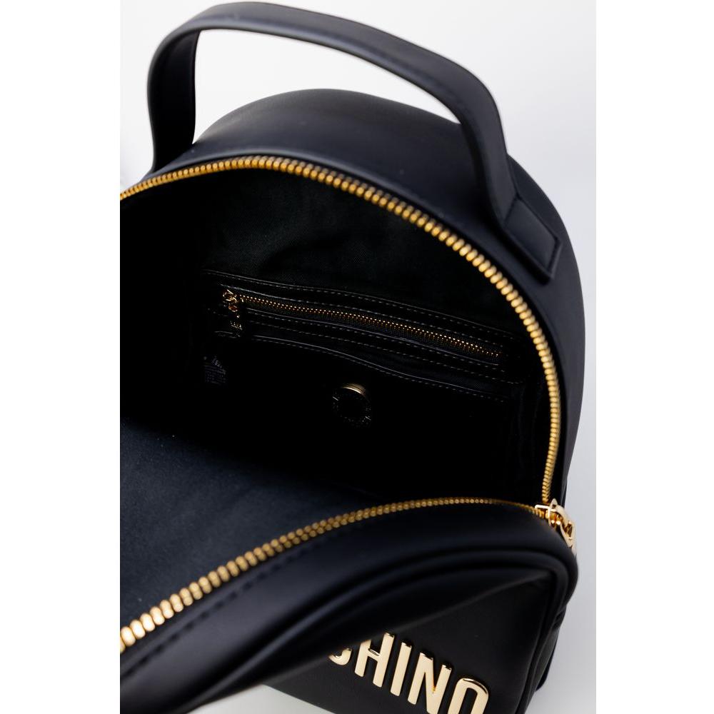 Love Moschino Black Polyethylene Backpack Love Moschino Light Gray