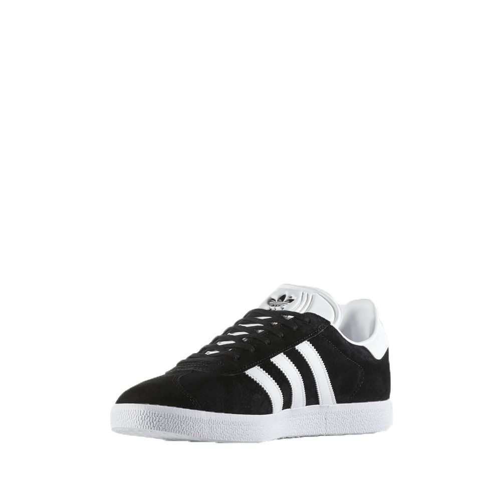 Adidas black polyethylene sneakers with iconic three stripes and rubber sole, perfect for casual and sporty looks.
