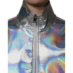 Dolce & Gabbana Silver Iridescent Full Zip Men Bomber Jacket JKT3861-50