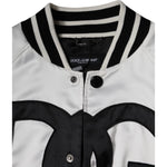 Dolce & Gabbana White Polyester Logo Full Zip Bomber Jacket JKT3867-50