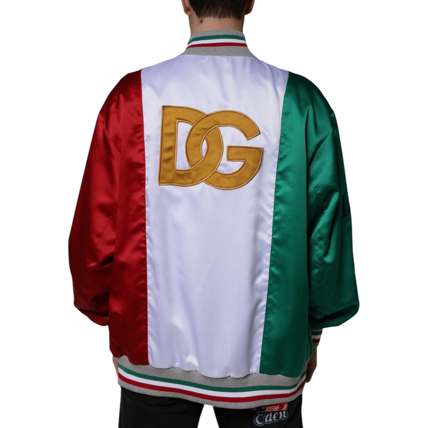 Dolce & Gabbana Multicolor Italia Button Down Bomber Jacket JKT3868-50