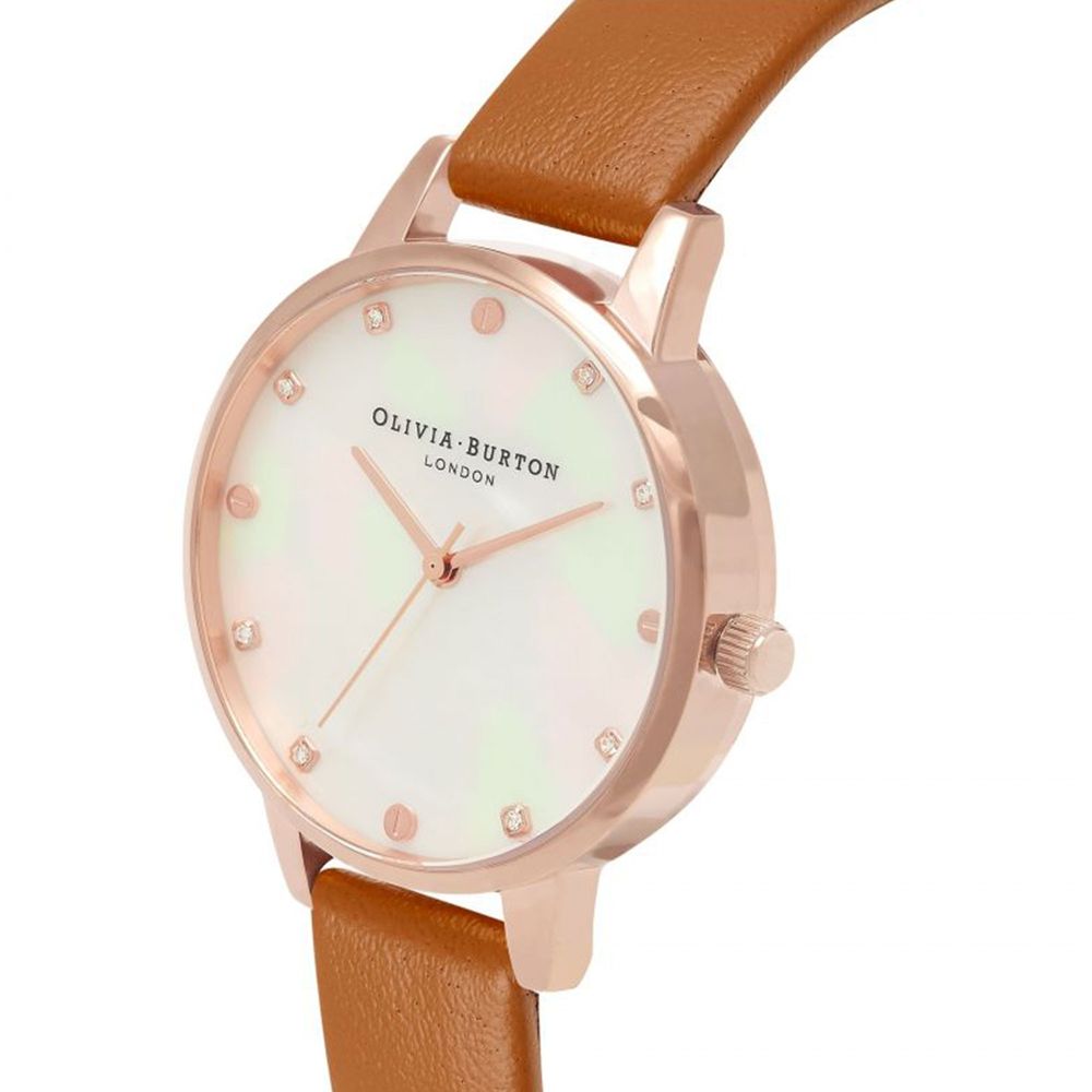 Olivia Burton Brown Artificial Leather Dress Watch