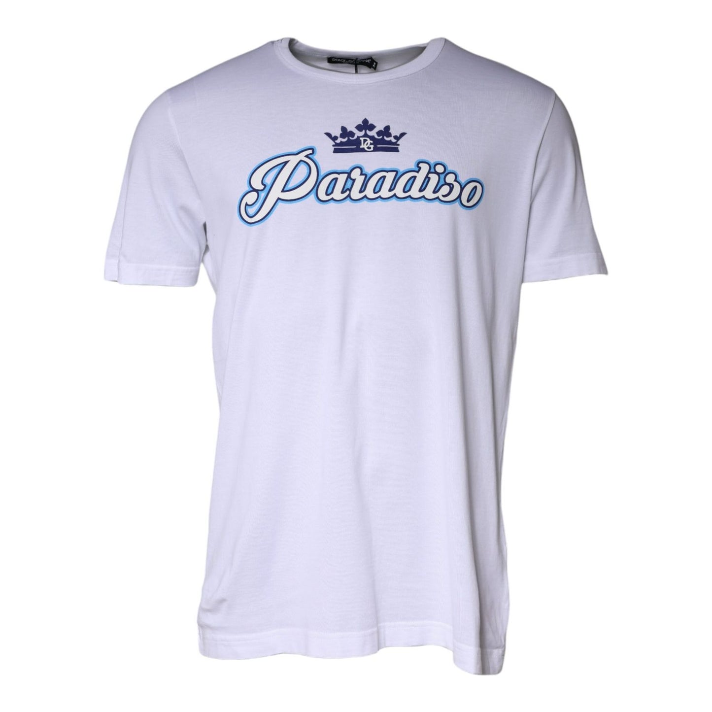 Dolce & Gabbana White Paradiso Cotton Shorts Sleeves T-shirt
