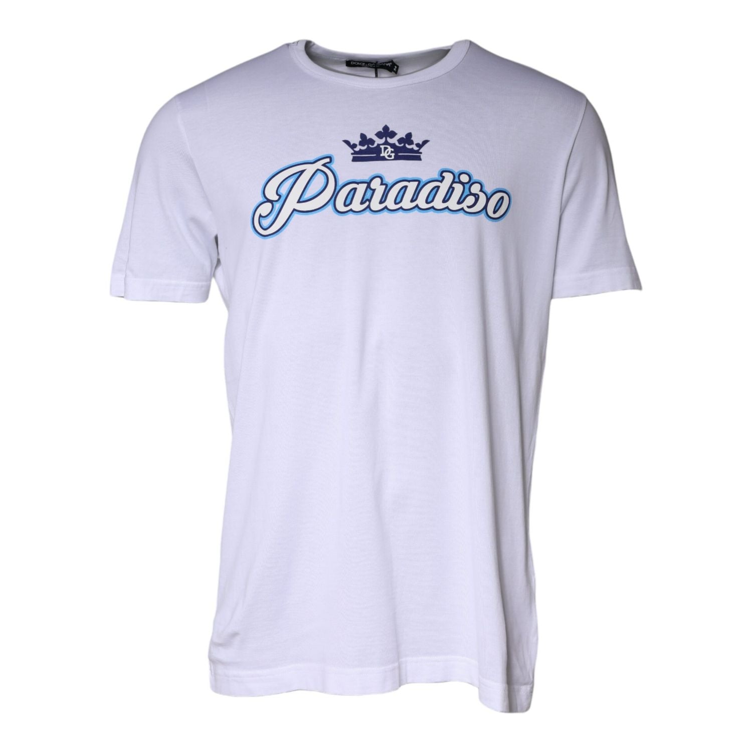 Dolce & Gabbana White Paradiso Cotton Shorts Sleeves T-shirt