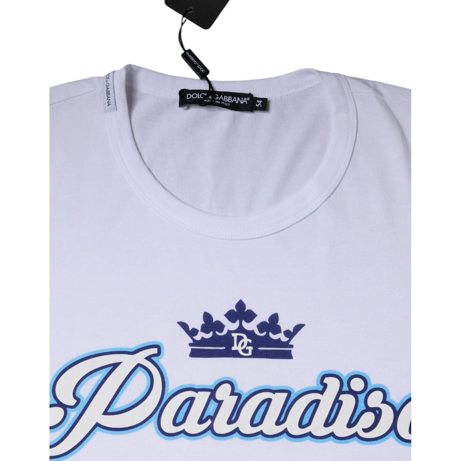 Dolce & Gabbana White Paradiso Cotton Shorts Sleeves T-shirt