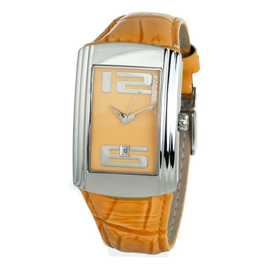 Chronotech Orange Leather Watch
