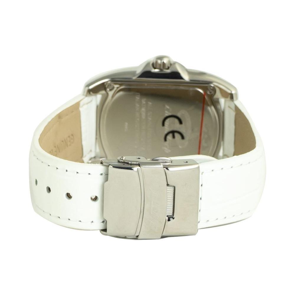 Chronotech White Leather Dress Watch