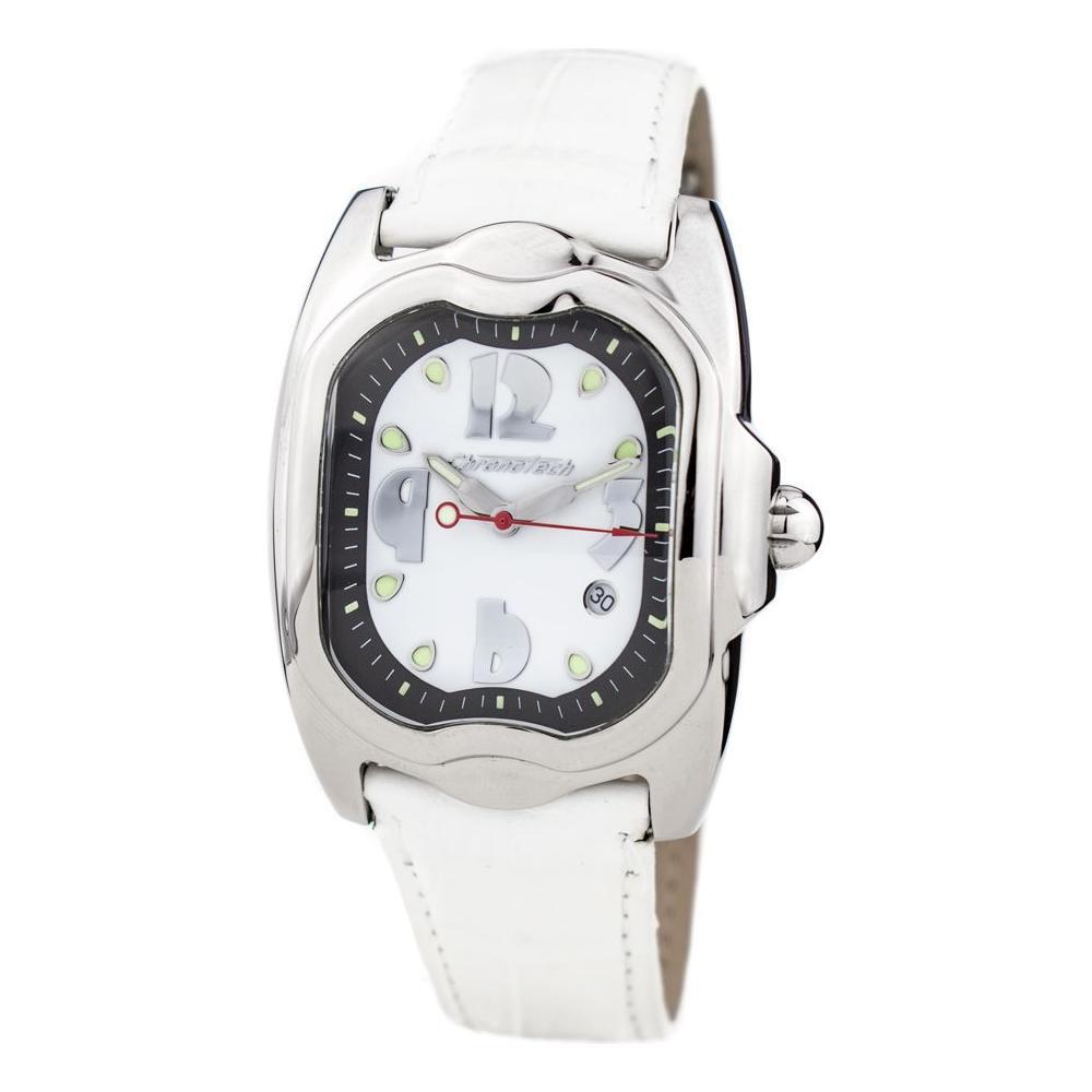 Chronotech White Leather Watch