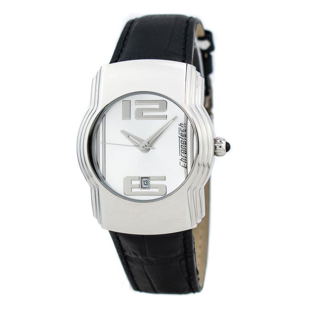 Chronotech Black Leather Dress Watch