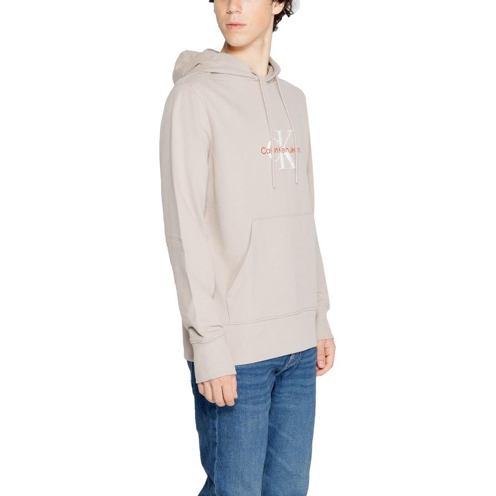 Calvin Klein Jeans Beige Recycled Cotton Sweater Calvin Klein Jeans Light Gray