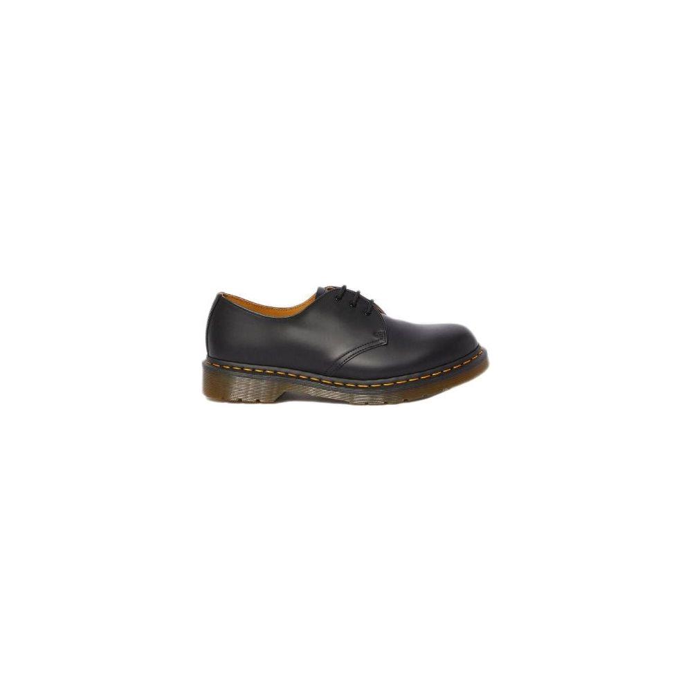 Dr. Martens Black Leather Flat Shoe