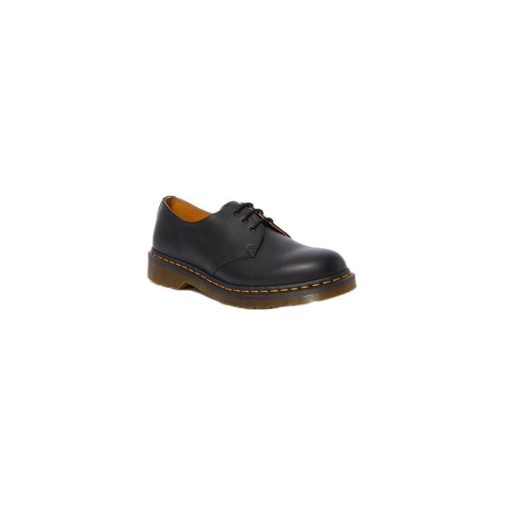 Dr. Martens Black Leather Flat Shoe