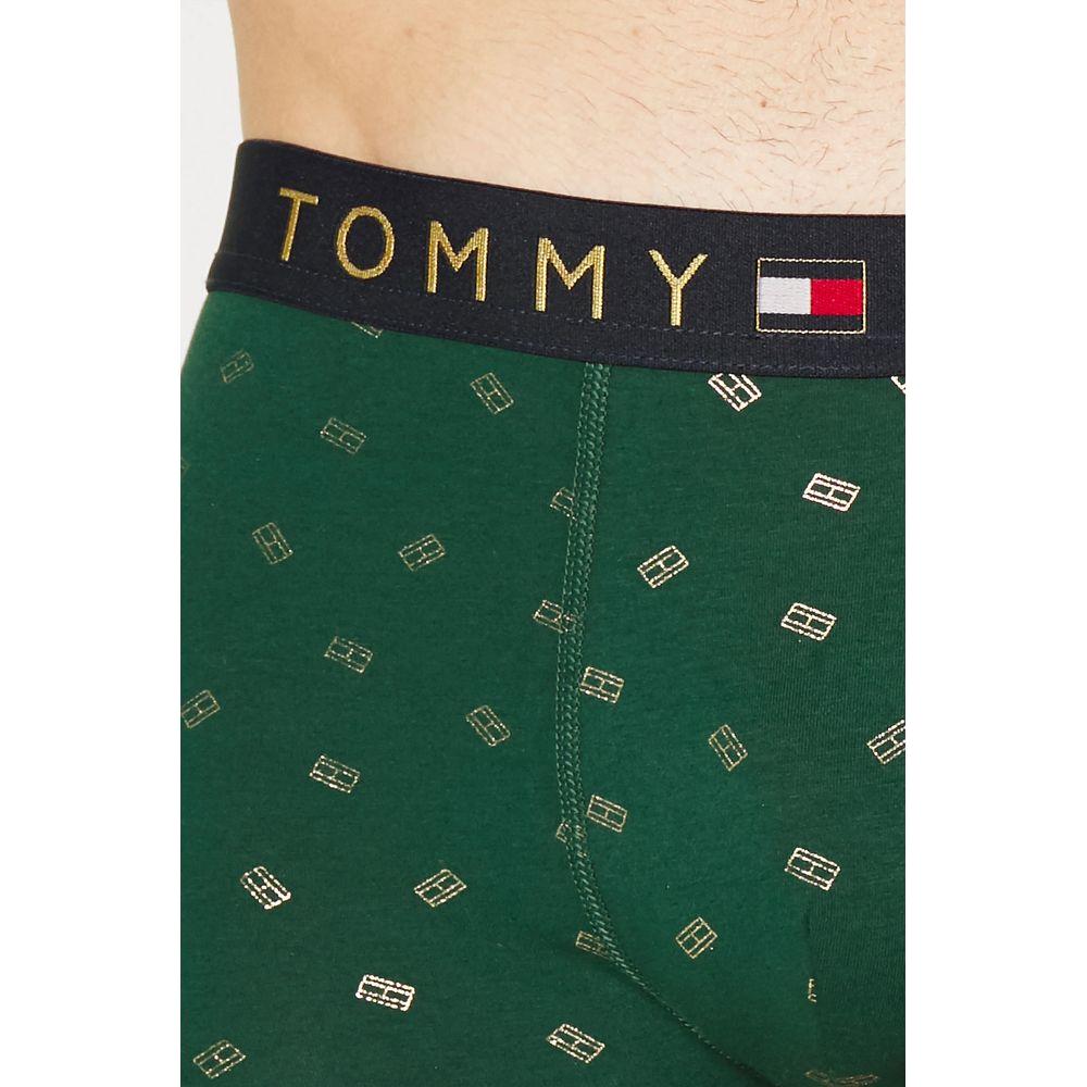 Tommy Hilfiger men's green cotton boxer shorts with logo waistband, ideal for fall/winter collection.