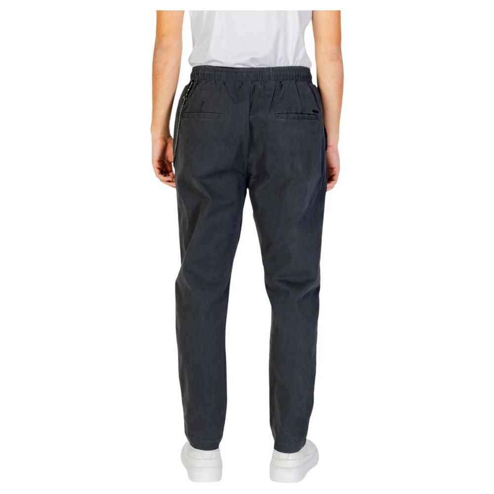 Men's Gianni Lupo gray cotton jeans with elastane, perfect for Fall/Winter collection, shown from the back view.