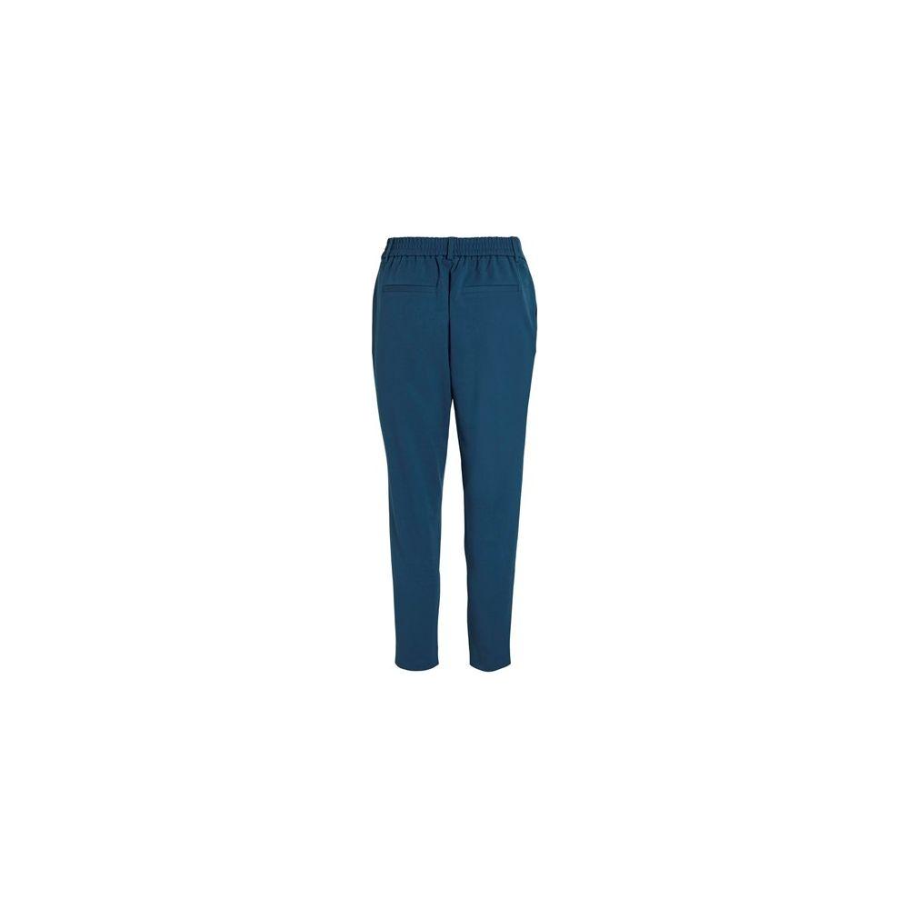 Vila Clothes women's blue cigarette pants, fall/winter collection, made of 66% polyester, 28% viscose, 6% elastane.