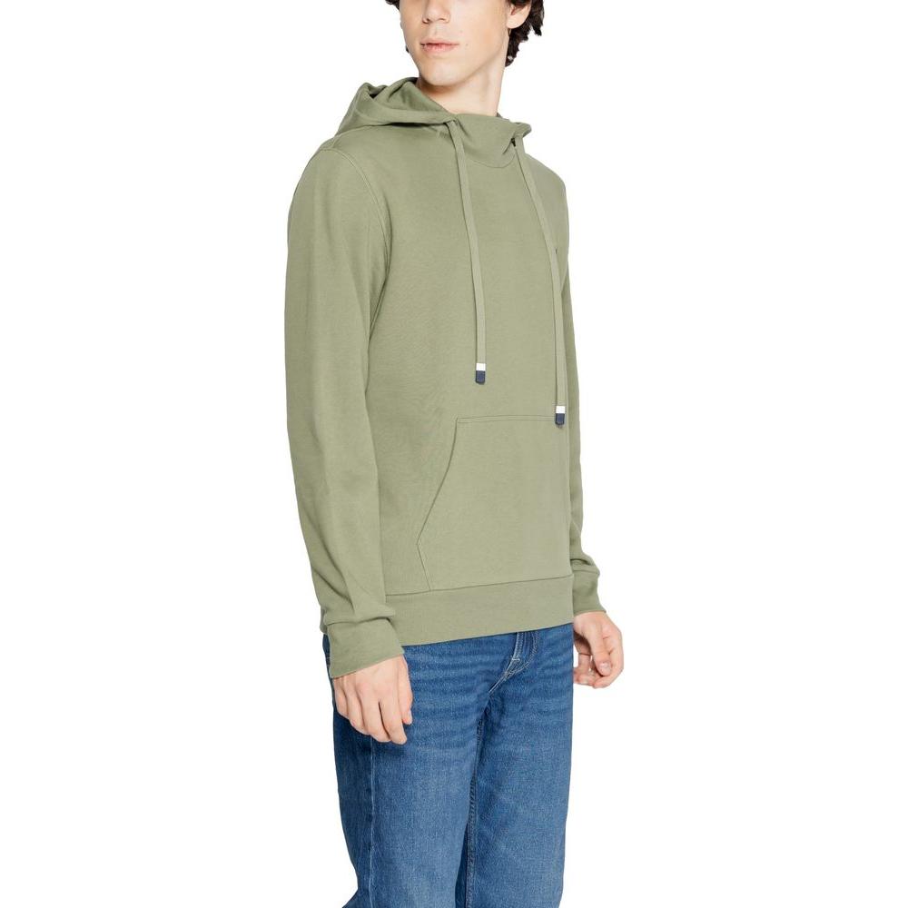 Emporio Armani Underwear green cotton hoodie for men, featuring a stylish and comfortable design with brand logo detail, perfect for casual wear.