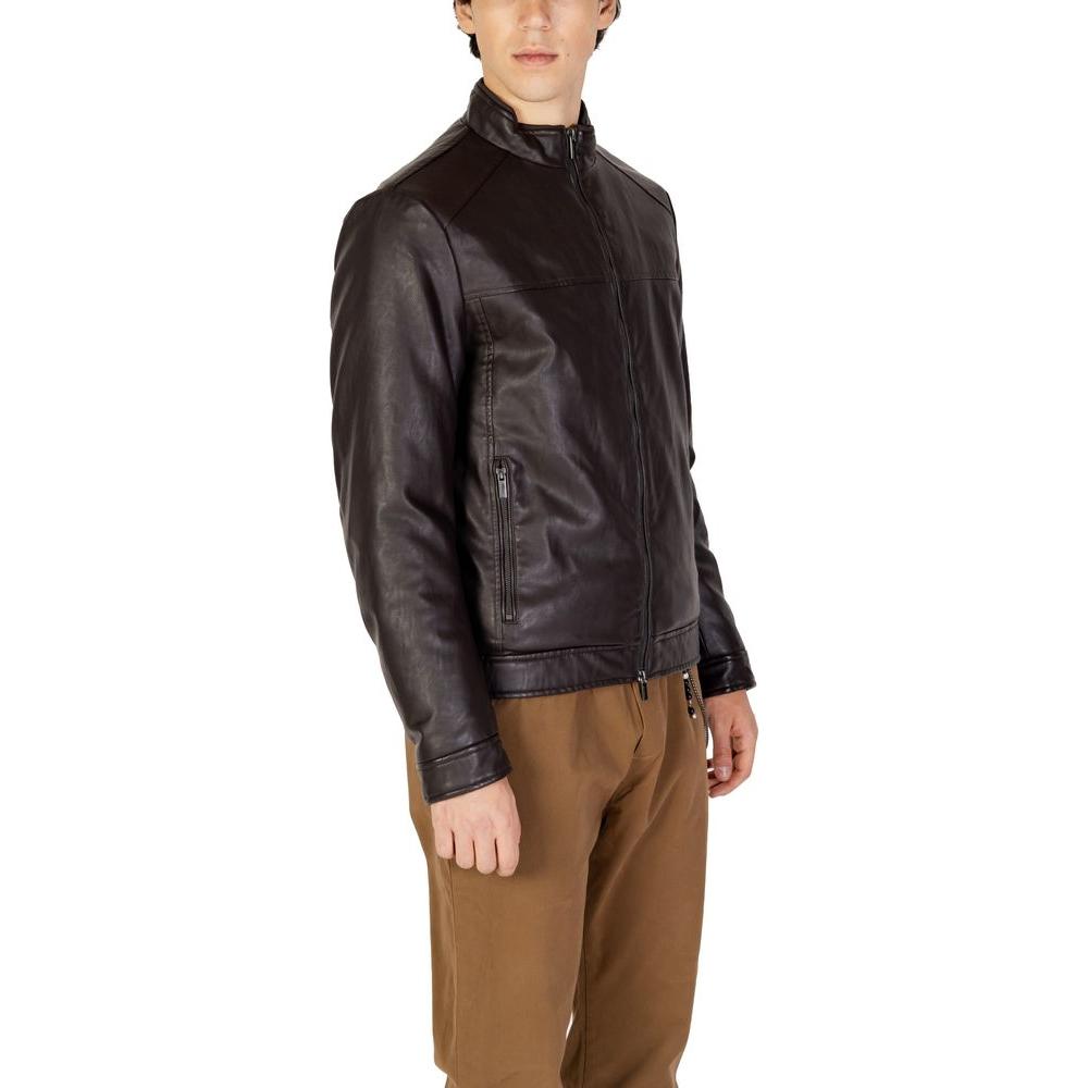Hamaki-Ho brown viscose jacket, men's fall/winter collection, 60% viscose 40% polycarbonate, casual stylish outerwear