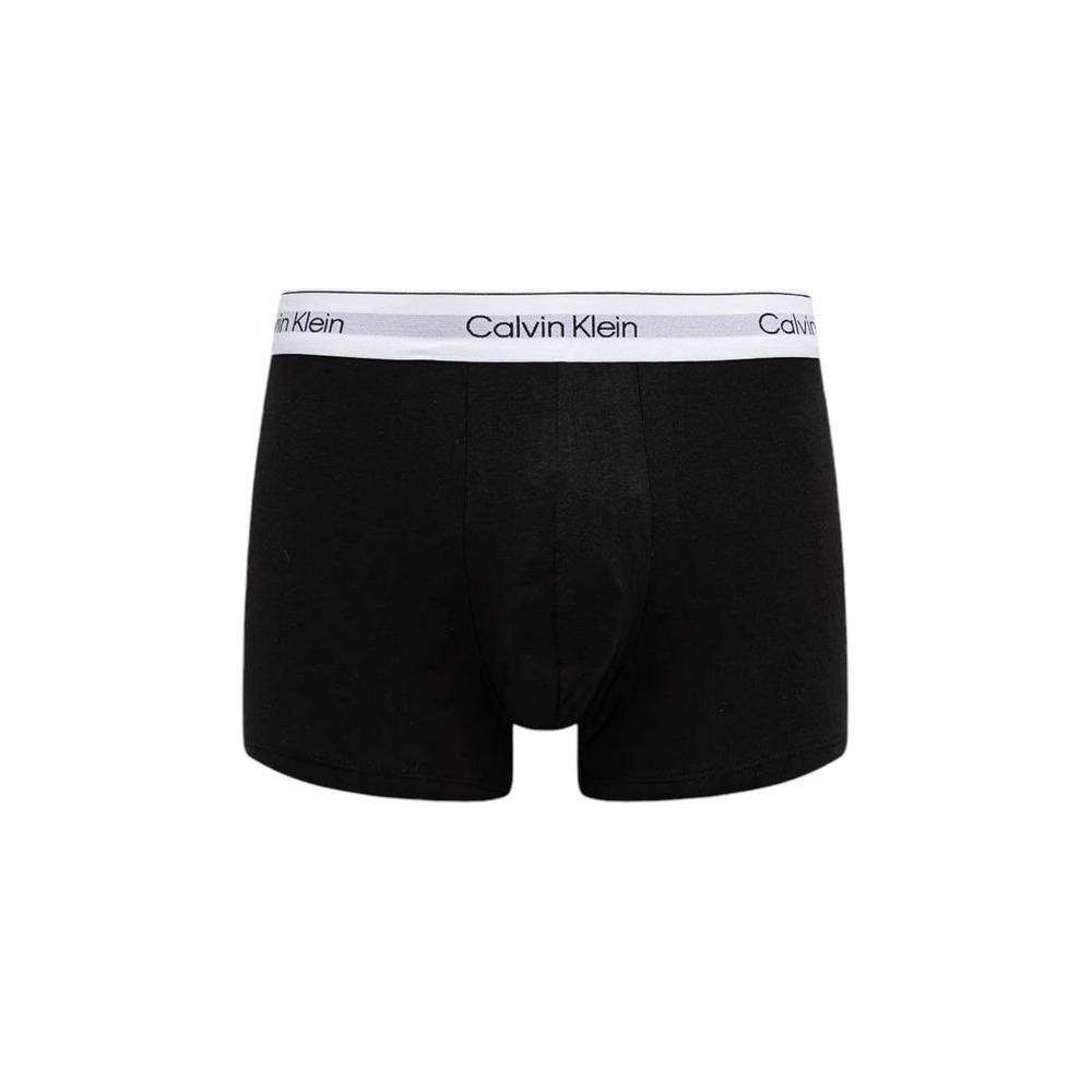Calvin Klein gray cotton boxer shorts with logo waistband, part of TRUNK 3PK. Made of 95% cotton, 5% elastane for comfort and fit.