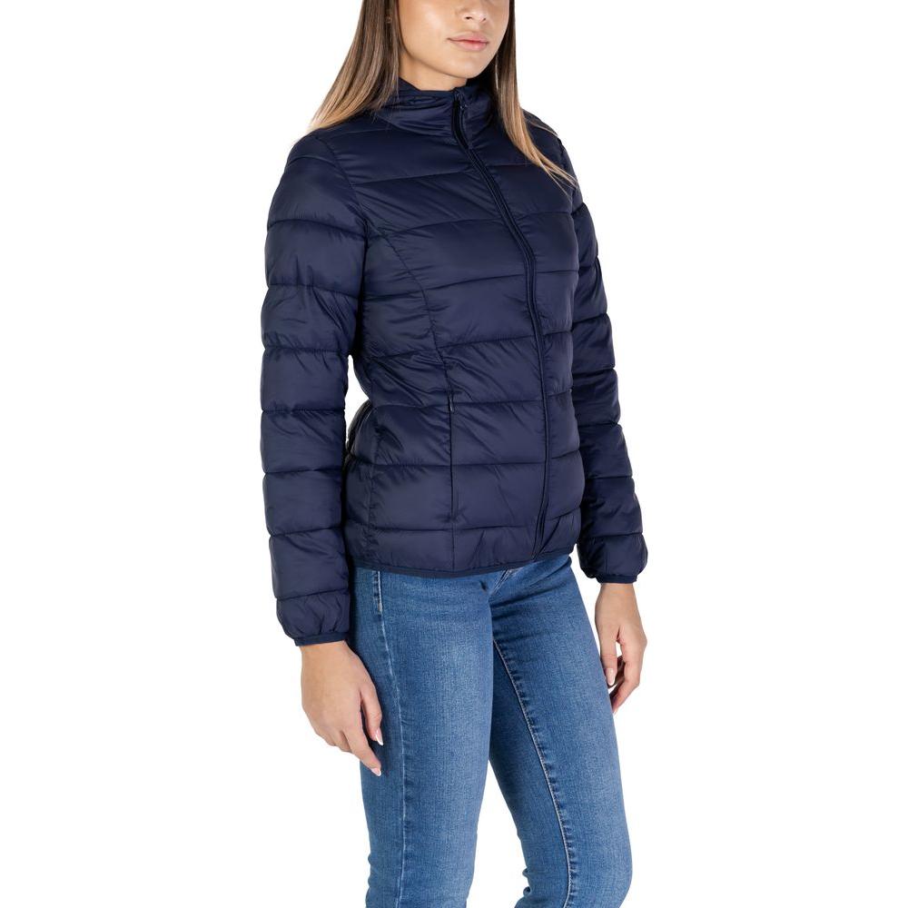 Women's blue nylon jacket for fall/winter by B.Young, featuring padded design and full zip closure.