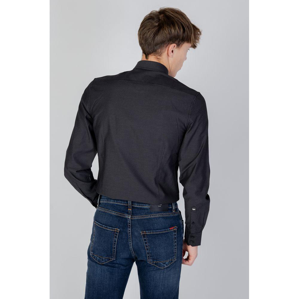 Antony Morato Gray Cotton Long Sleeve Men's Shirt from Autumn/Winter Collection, back view