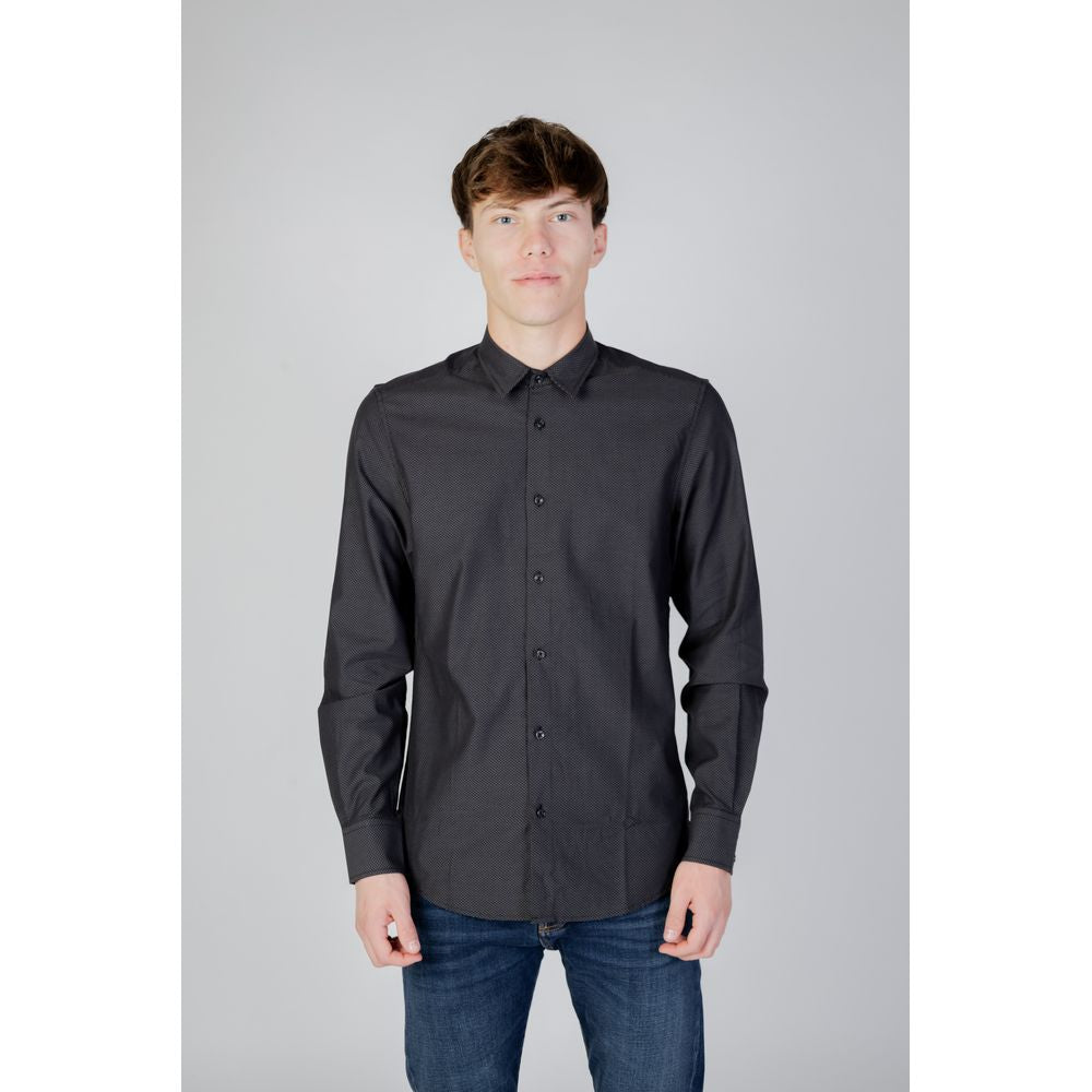 Antony Morato gray cotton long sleeve shirt for men, autumn winter collection
