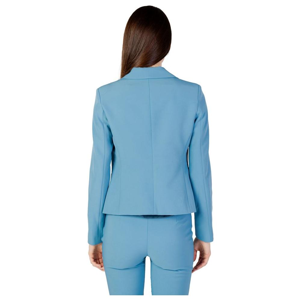 Back view of Rinascimento turquoise polyester women's blazer and suit, part of the Autumn/Winter collection.