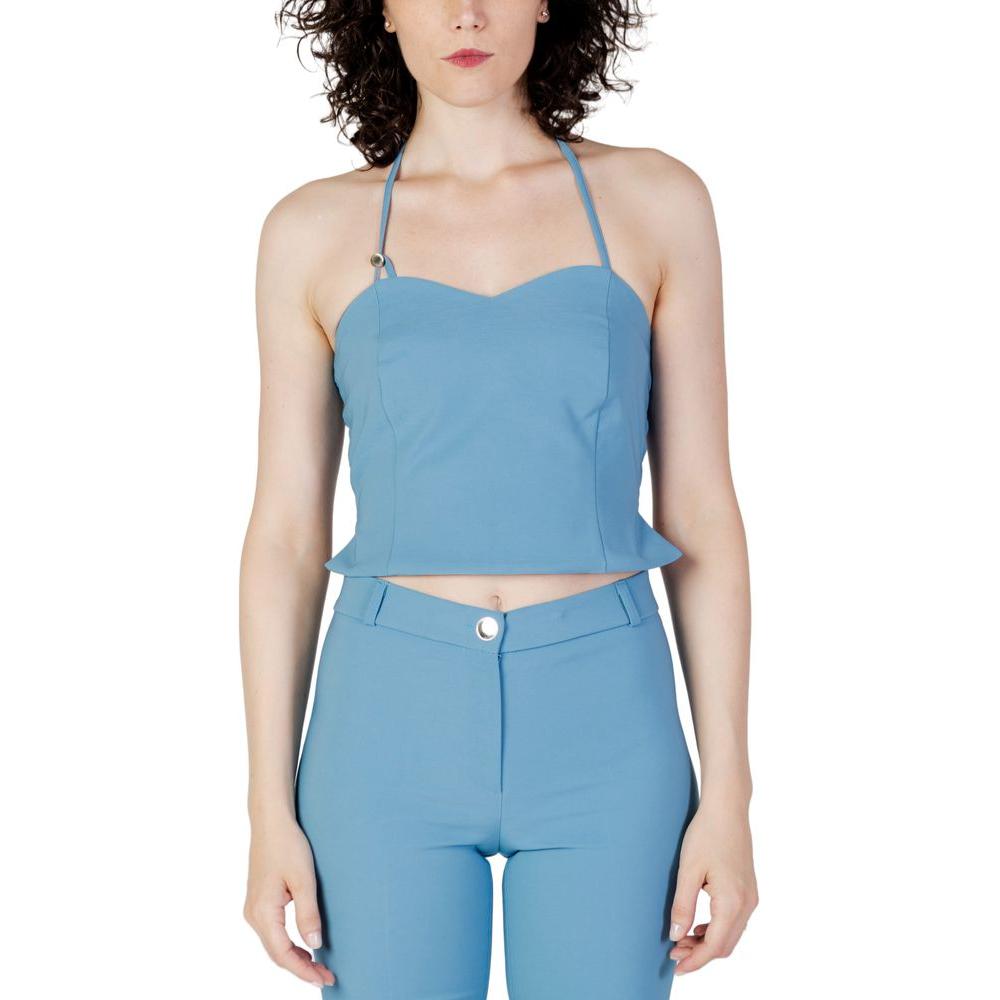 Rinascimento Turquoise Women's Top - Autumn/Winter Collection, 88% Polyester, 12% Elastane/Lycra. Perfect for stylish comfort.
