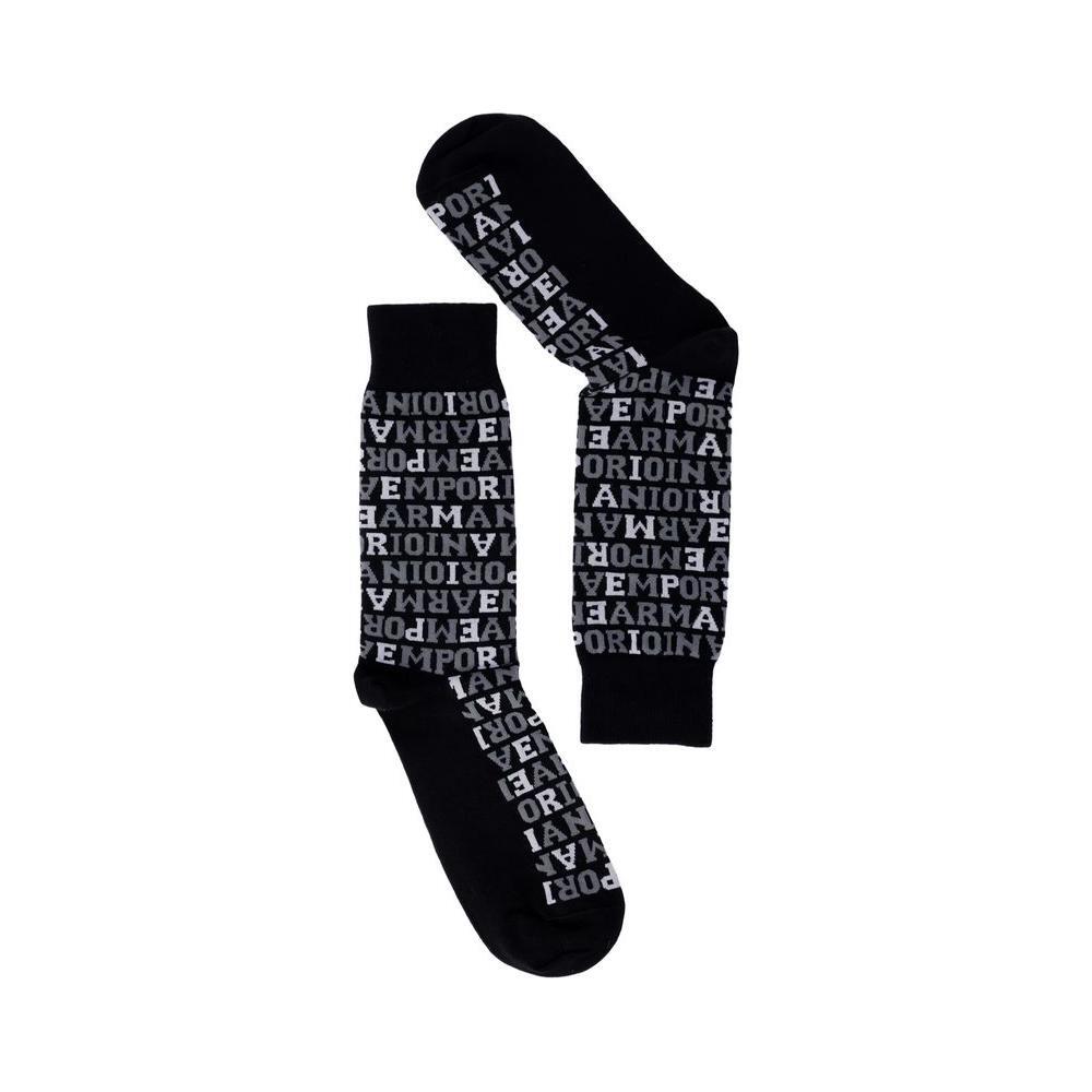 Emporio Armani Underwear Black Cotton Sock EM-13180600009-ONE SIZE