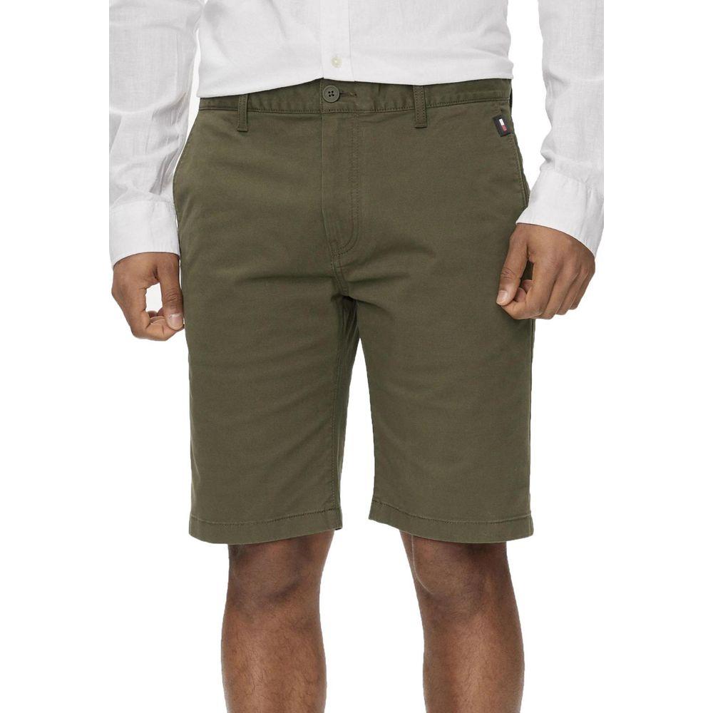 Tommy Hilfiger Jeans Green Organic Cotton Short Tommy Hilfiger Jeans Dark Olive Green