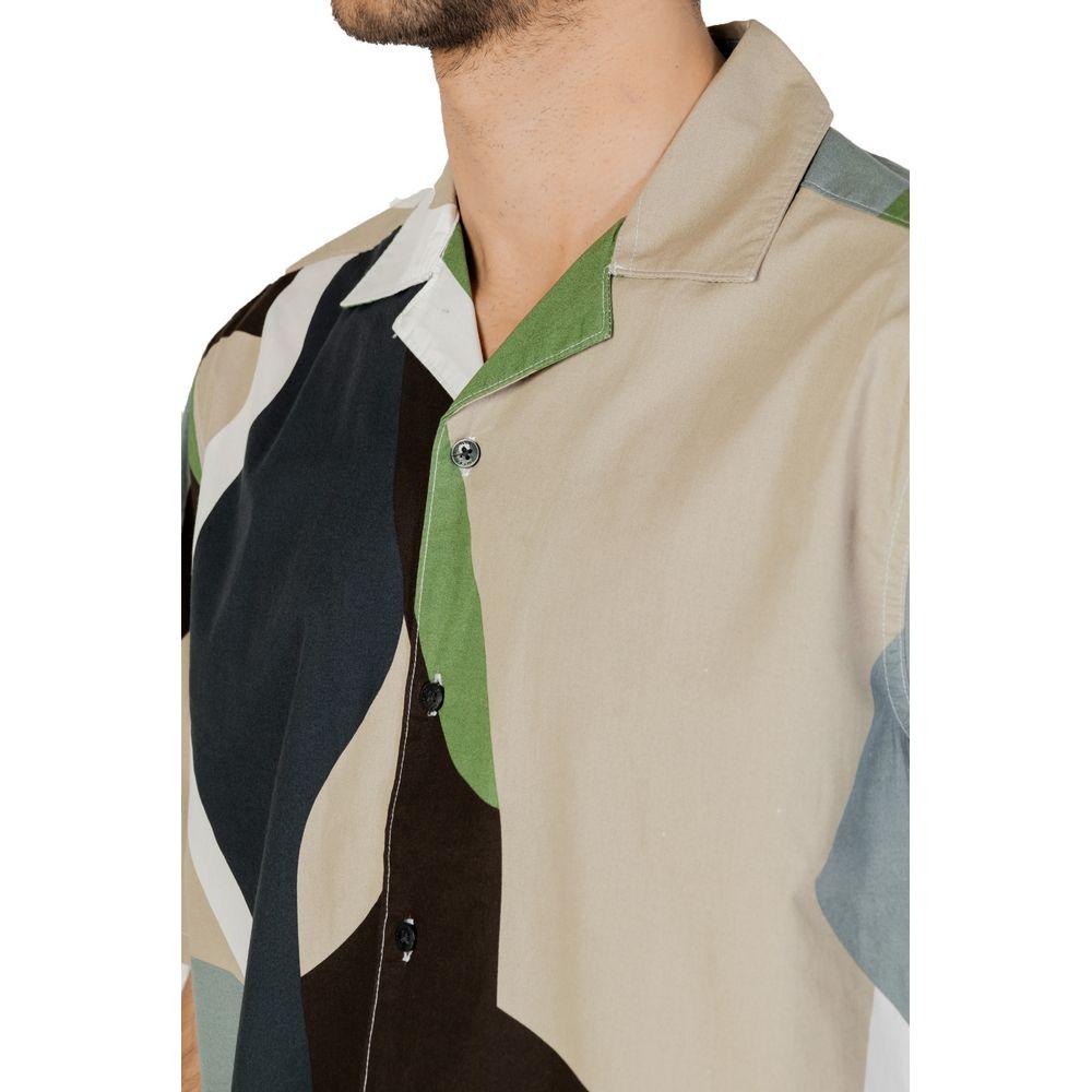 Men's Only & Sons green cotton short sleeve shirt, spring/summer collection with a stylish design.
