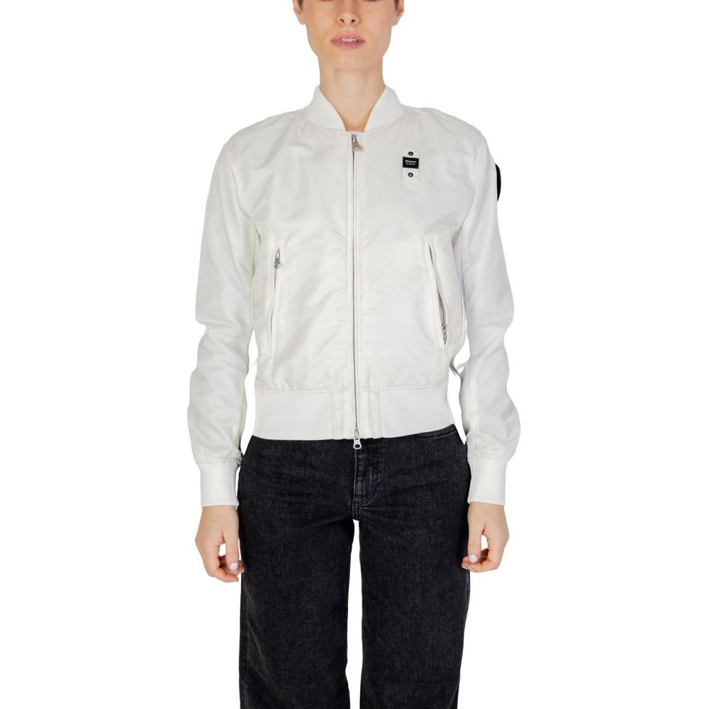 Blauer white women's polyamide jacket for spring-summer collection, featuring a lightweight and stylish design.