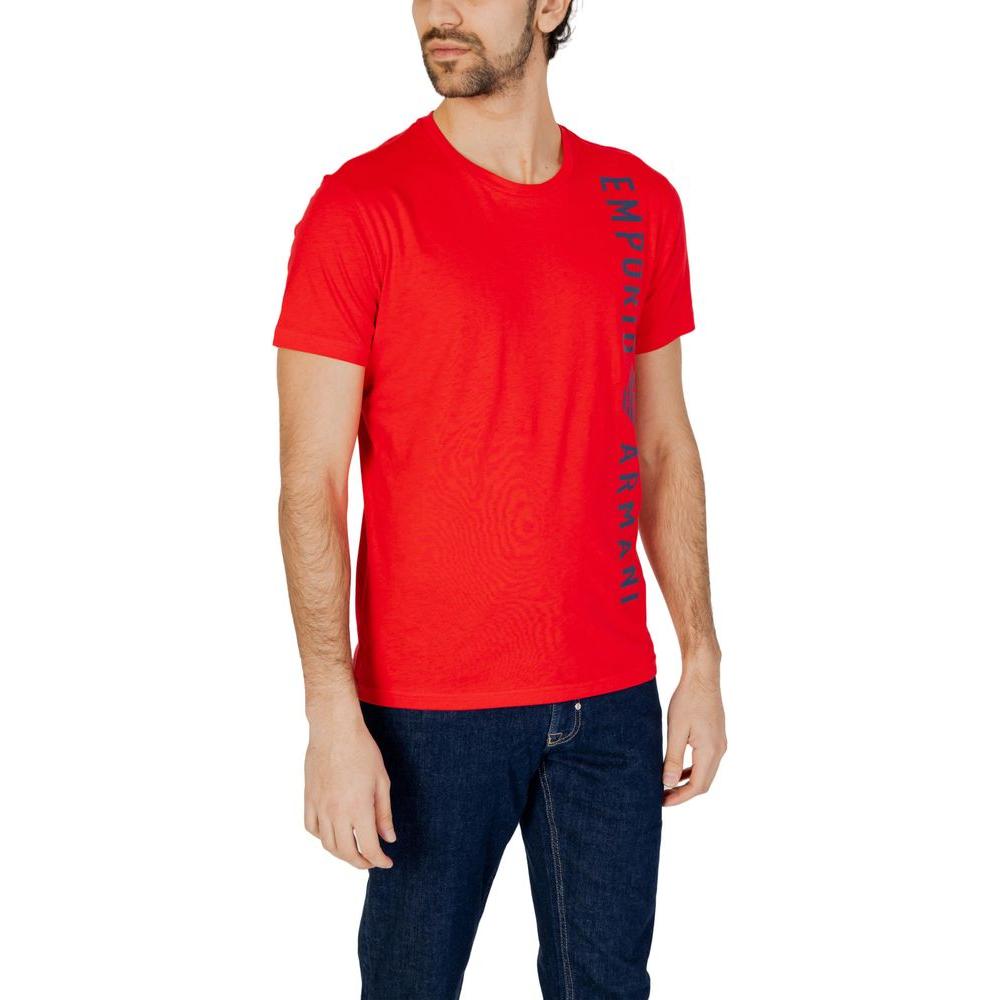 Emporio Armani Underwear men's red cotton t-shirt with logo, ideal for casual wear and summer outings.