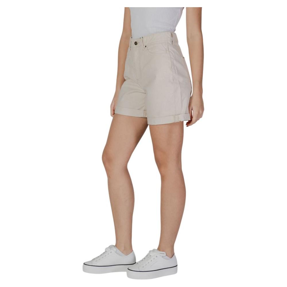 B.Young beige cotton shorts for women, part of the Spring/Summer collection, featuring a casual and comfortable fit.