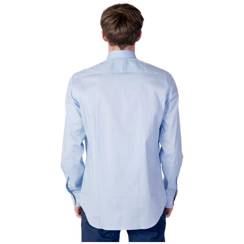 Alviero Martini Prima Classe Blue Cotton Shirt Alviero Martini Prima Classe Light Gray
