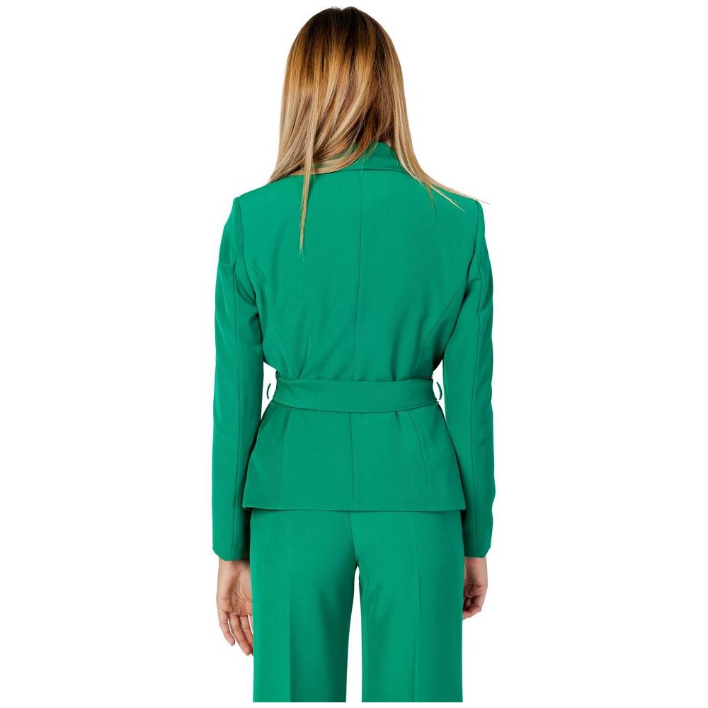 Back view of a women's Sandro Ferrone green polyester suit from the Autumn/Winter collection.