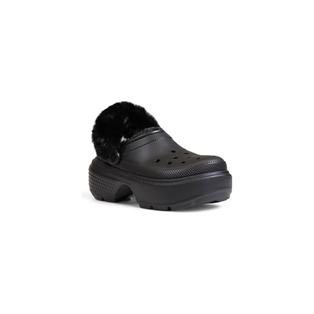 Crocs Black Synthetic Sandal with Lined Clog Design, Slip-Resistant Sole, Ideal for Spring and Autumn Comfort