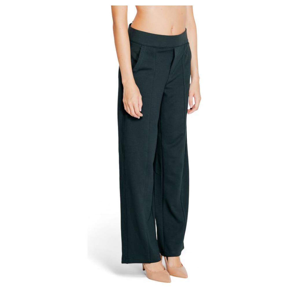 Street One green viscose women's pants for fall/winter collection made of 68% viscose, 28% polyester, and 4% elastane/lycra.