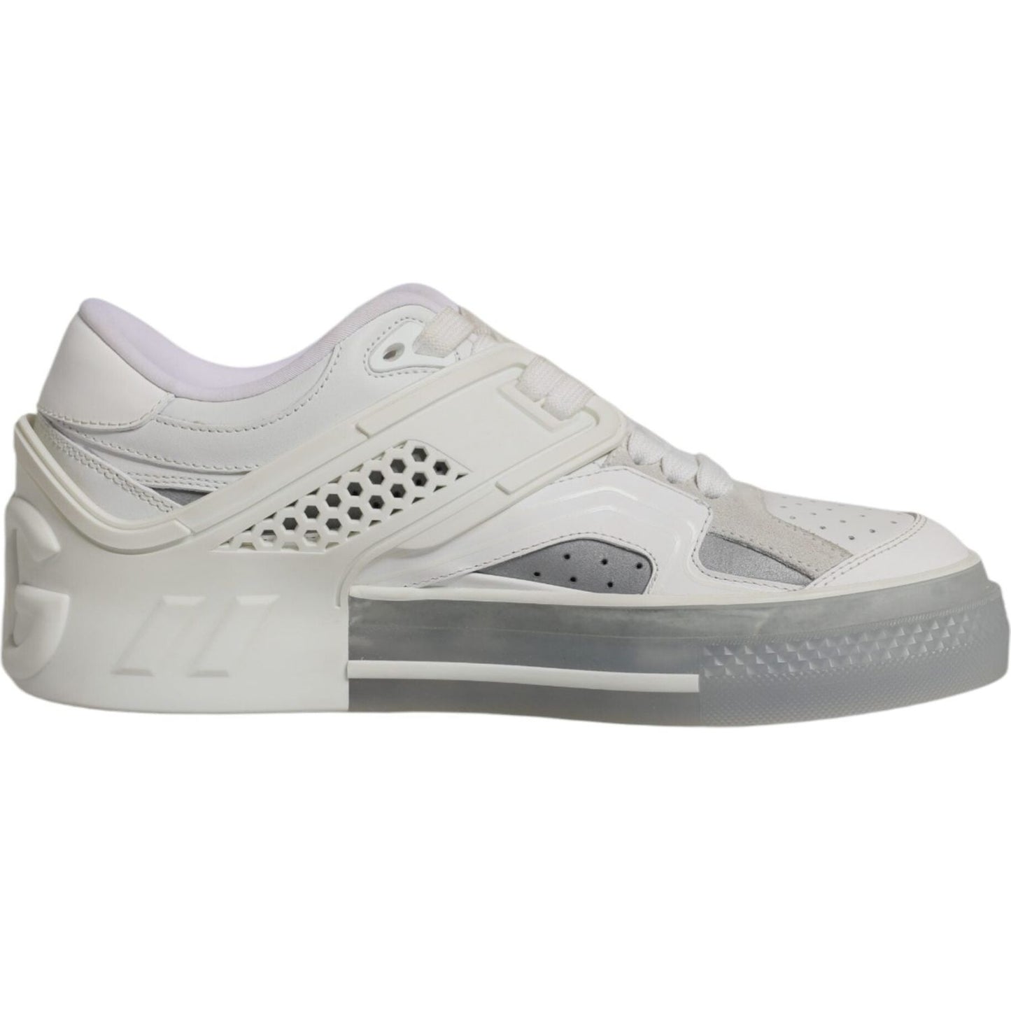Dolce & Gabbana White DG Logo CUSTOM 2.Zero Sneakers for men, low-top, leather, lace-up, made in Italy, exclusive design.