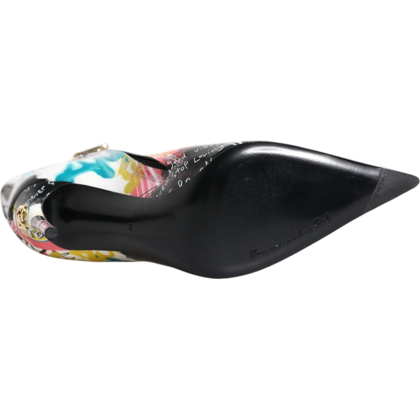 Dolce & Gabbana Multicolor Graffiti Keira Mid Calf Boots Shoes Dolce & Gabbana Dark Slate Gray