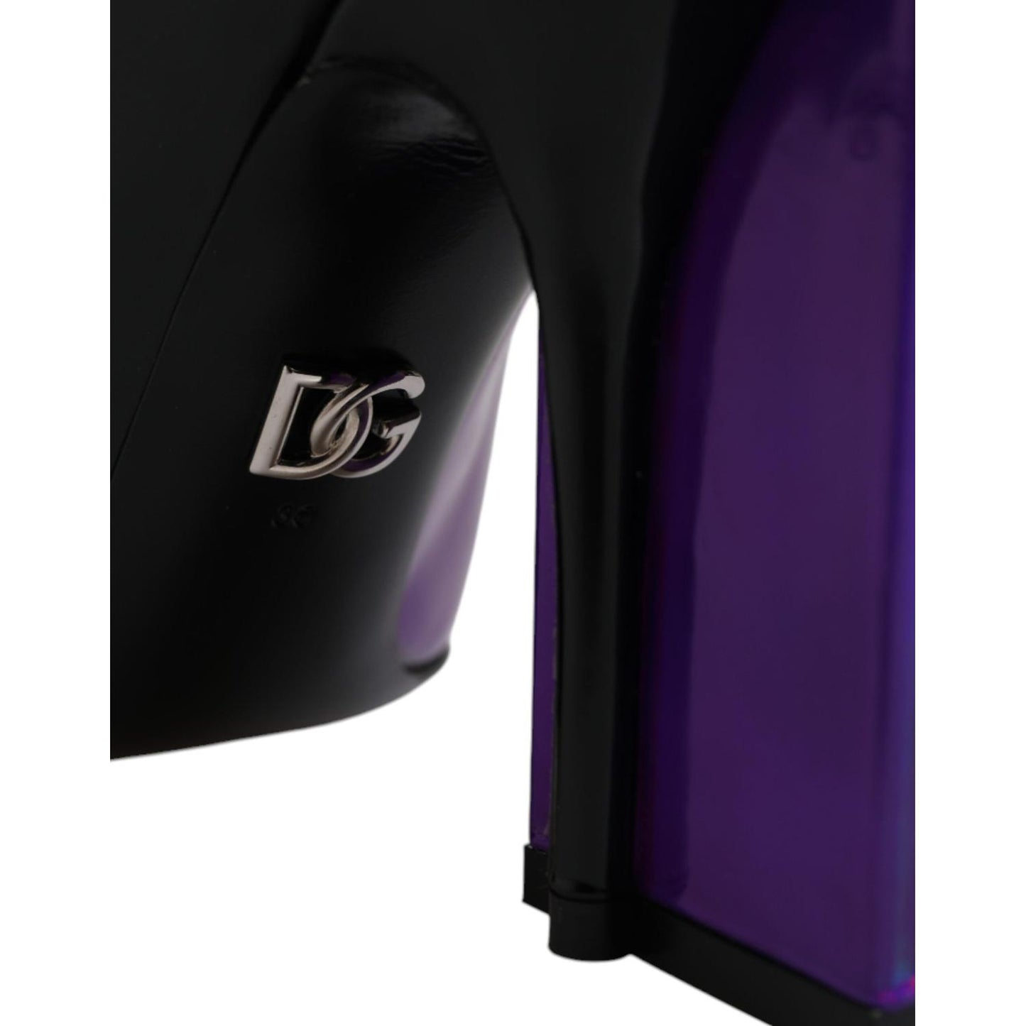 Dolce & Gabbana Purple Black Pointed Ankle Boots Shoes Dolce & Gabbana Black