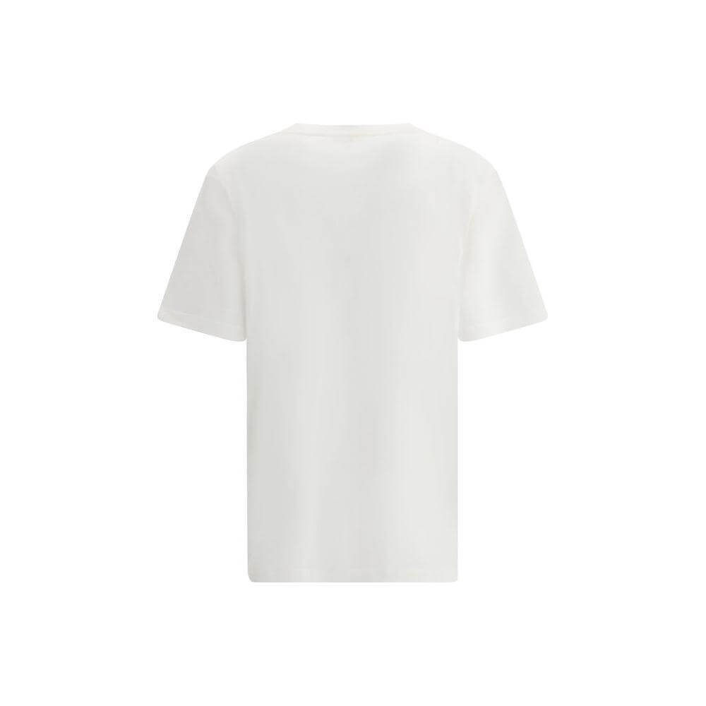 Back view of Chloé cotton T-shirt with ribbed crew neck and monochrome design.
