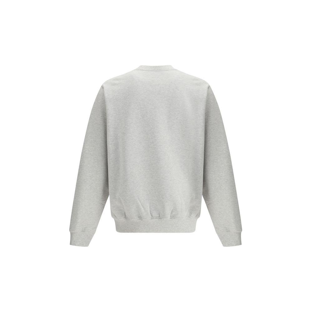 Back view of Casablanca cotton sweatshirt with ribbed cuffs and hem, showcasing simple and elegant design.