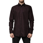 Dolce & Gabbana Purple Cotton Slim Fit MARTINI Dress Shirt