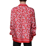 Dolce & Gabbana Pink Cherry Silk Button Down Casual Shirt